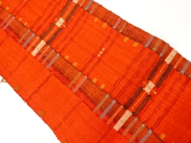 JAPANESE KIMONO / VINTAGE NAGOYA OBI / MAWATA TSUMUGI / WOVEN STRIPE